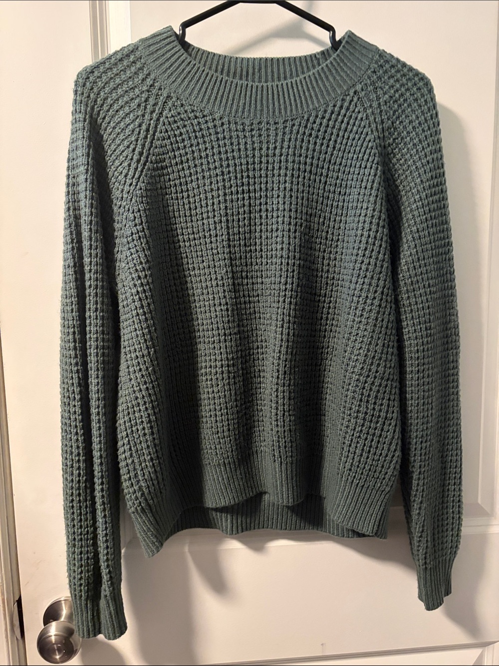 twik Women's Waffle Knit Crewneck Sweater - Sage